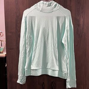 All in motion Girls Aqua light green Hoodie shirt Size 14/16 Pocket Finger hole